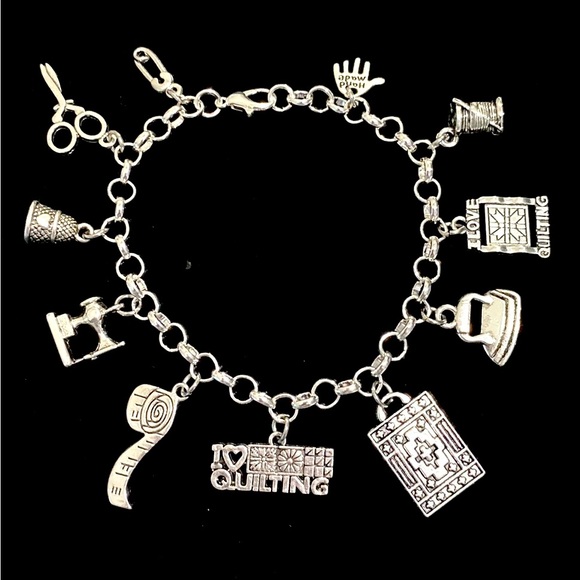Quilting Charm Bracelet - Picture 1 of 8